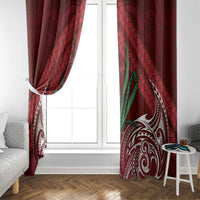 Rongoa Maori New Zealand Harakeke Window Curtain NZ Weaving Pattern Red LT14 - Polynesian Pride