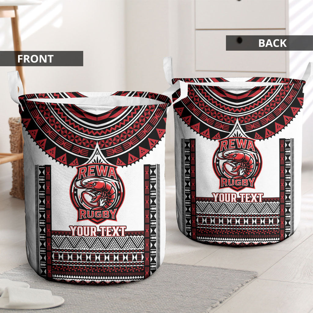 Fiji Rewa Rugby Custom Laundry Basket Go Champions Fijian Tapa Pattern LT14 - Polynesian Pride