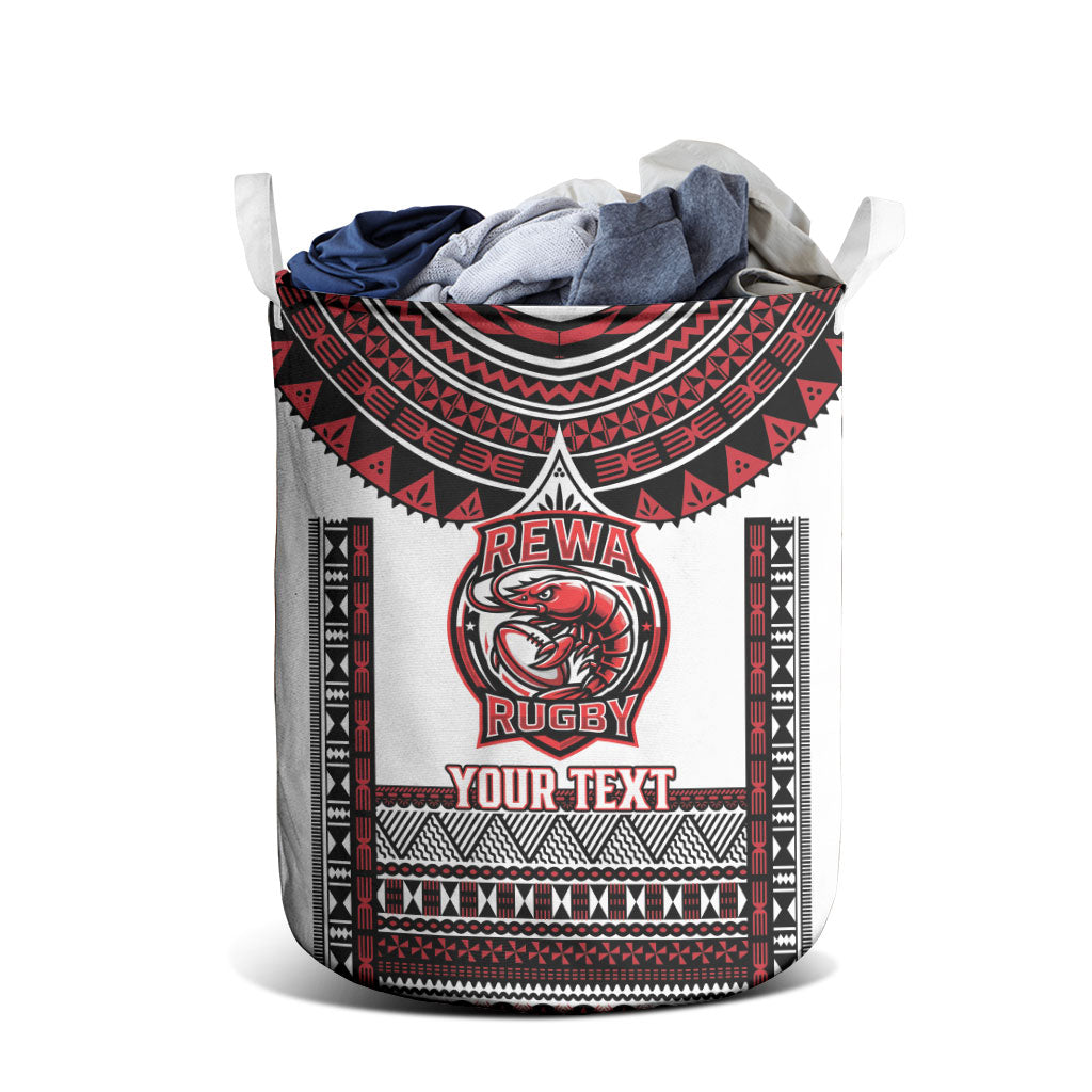 Fiji Rewa Rugby Custom Laundry Basket Go Champions Fijian Tapa Pattern LT14 - Polynesian Pride