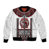 Fiji Rewa Rugby Custom Bomber Jacket Go Champions Fijian Tapa Pattern LT14 Unisex White - Polynesian Pride