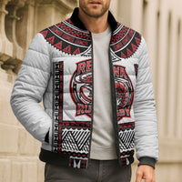 Fiji Rewa Rugby Custom Bomber Puffer Jacket Go Champions Fijian Tapa Pattern LT14 - Polynesian Pride