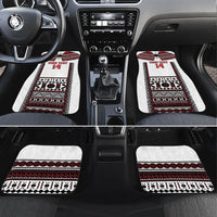 Fiji Rewa Rugby Custom Car Mats Go Champions Fijian Tapa Pattern LT14 Set 4pcs White - Polynesian Pride