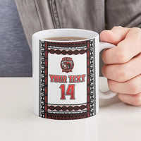 Fiji Rewa Rugby Custom Ceramic Mug Go Champions Fijian Tapa Pattern LT14 - Polynesian Pride