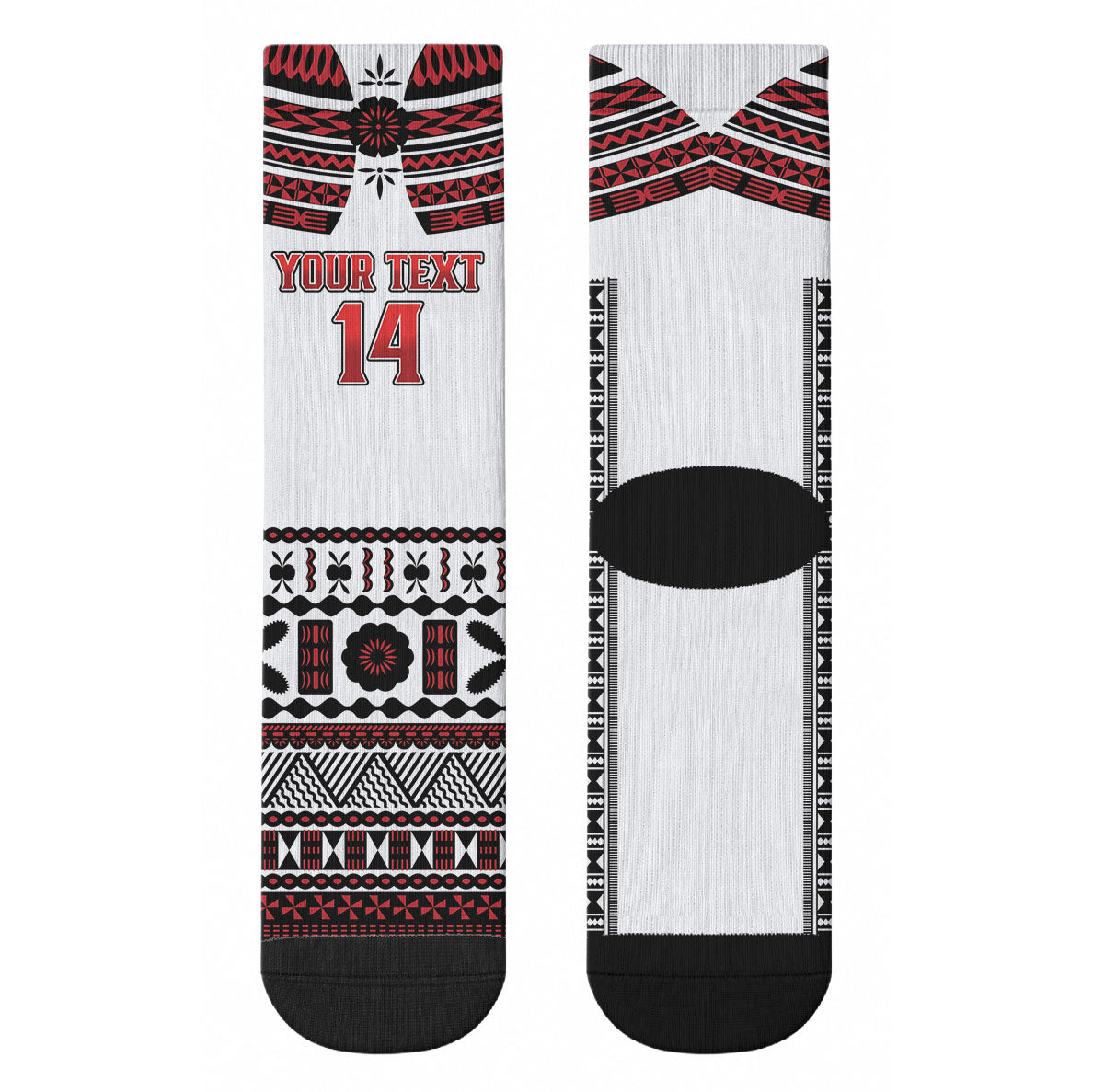 Fiji Rewa Rugby Custom Crew Socks Go Champions Fijian Tapa Pattern LT14 - Polynesian Pride