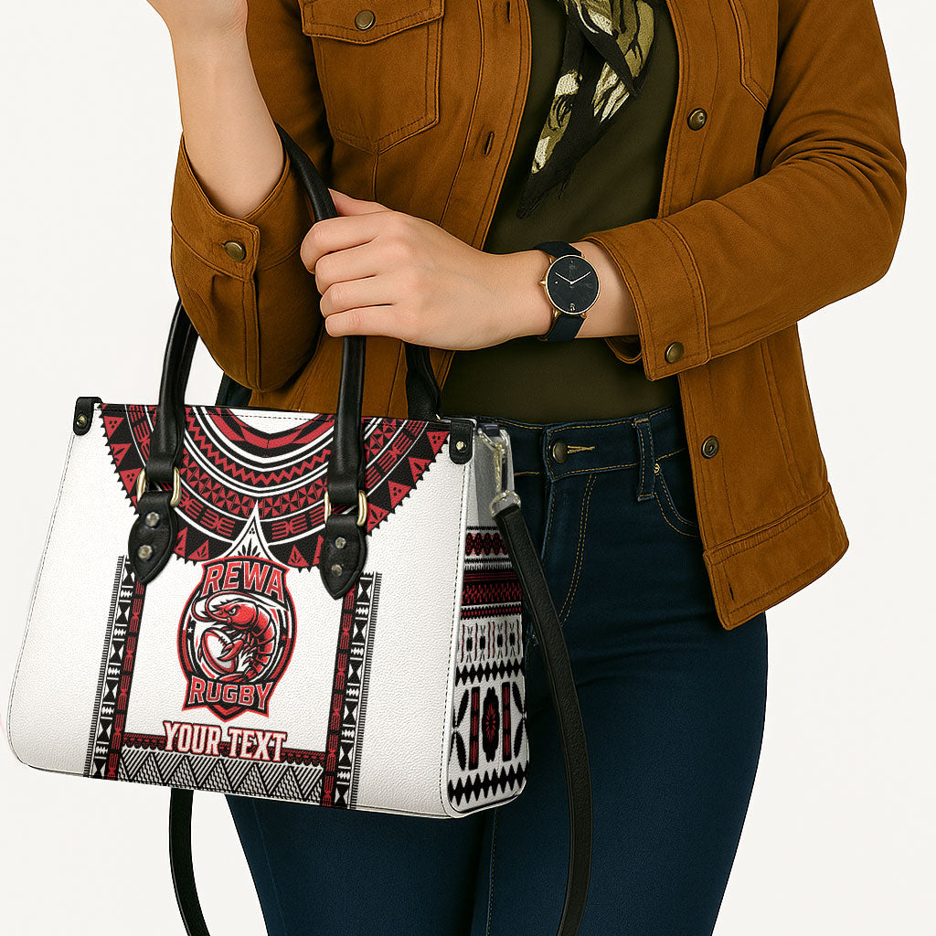 Fiji Rewa Rugby Custom Leather Bag Go Champions Fijian Tapa Pattern LT14 - Polynesian Pride