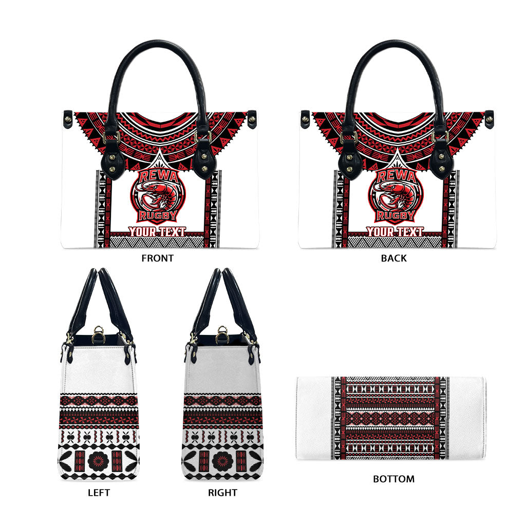Fiji Rewa Rugby Custom Leather Bag Go Champions Fijian Tapa Pattern LT14 - Polynesian Pride