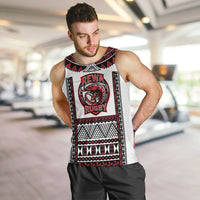 Fiji Rewa Rugby Custom Men Tank Top Go Champions Fijian Tapa Pattern LT14 White - Polynesian Pride