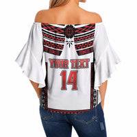 Fiji Rewa Rugby Custom Off Shoulder Wrap Waist Top Go Champions Fijian Tapa Pattern LT14 - Polynesian Pride
