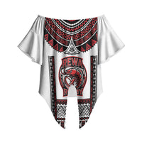 Fiji Rewa Rugby Custom Off Shoulder Wrap Waist Top Go Champions Fijian Tapa Pattern LT14 - Polynesian Pride