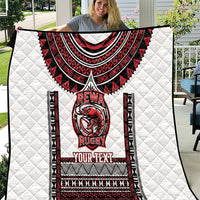 Fiji Rewa Rugby Custom Quilt Go Champions Fijian Tapa Pattern LT14 White - Polynesian Pride