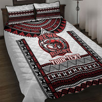 Fiji Rewa Rugby Custom Quilt Bed Set Go Champions Fijian Tapa Pattern LT14 White - Polynesian Pride