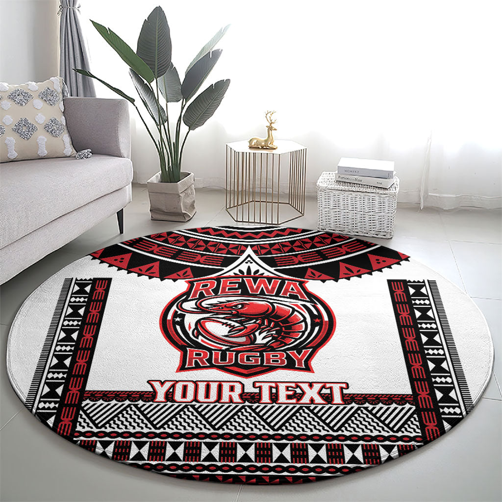 Fiji Rewa Rugby Custom Round Carpet Go Champions Fijian Tapa Pattern LT14 - Polynesian Pride