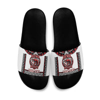 Fiji Rewa Rugby Custom Slide Sandals Go Champions Fijian Tapa Pattern LT14 White - Polynesian Pride