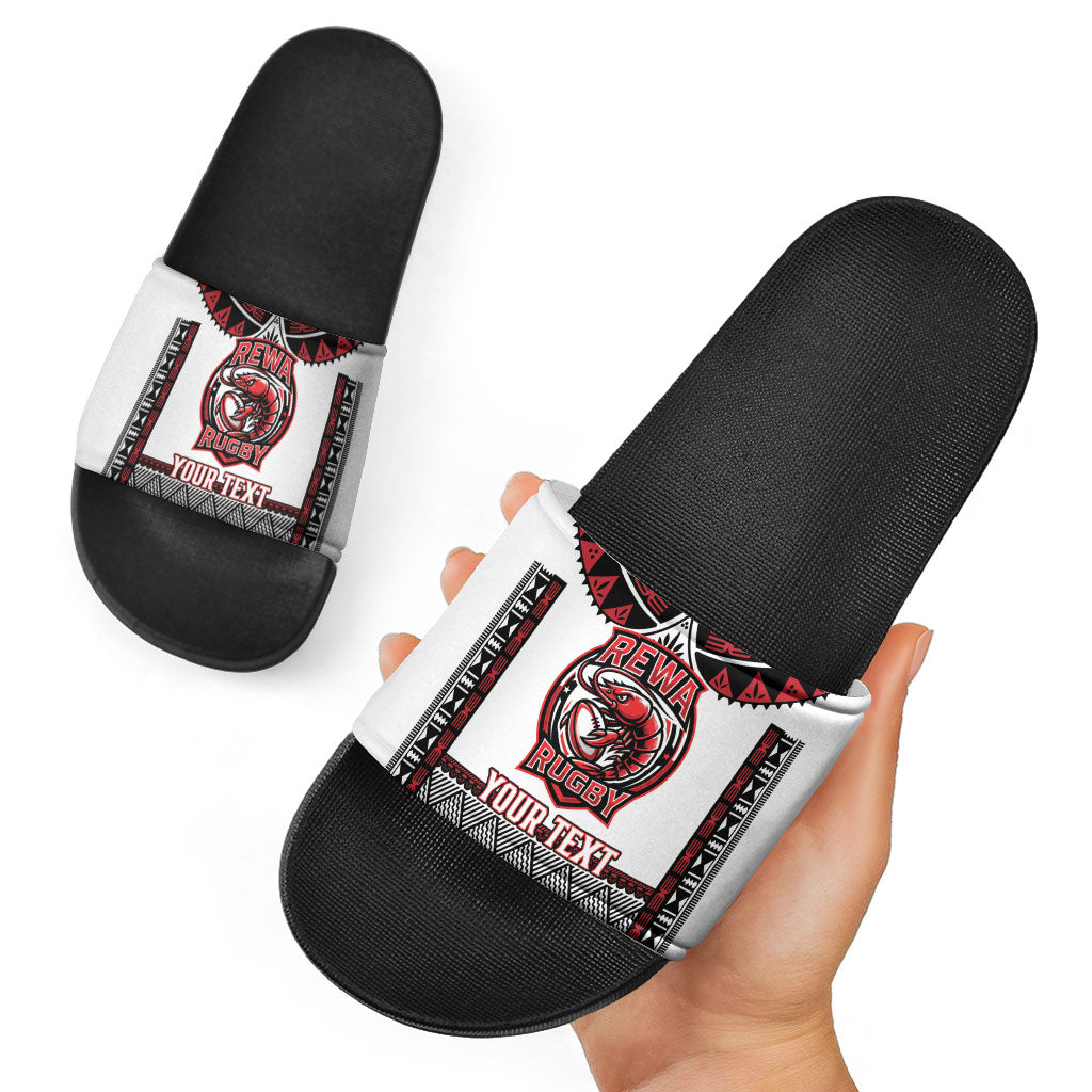 Fiji Rewa Rugby Custom Slide Sandals Go Champions Fijian Tapa Pattern LT14 - Polynesian Pride