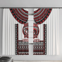 Fiji Rewa Rugby Custom Window Curtain Go Champions Fijian Tapa Pattern LT14 With Hooks White - Polynesian Pride