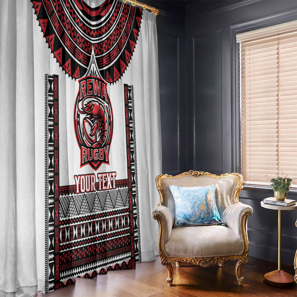 Fiji Rewa Rugby Custom Window Curtain Go Champions Fijian Tapa Pattern LT14 - Polynesian Pride