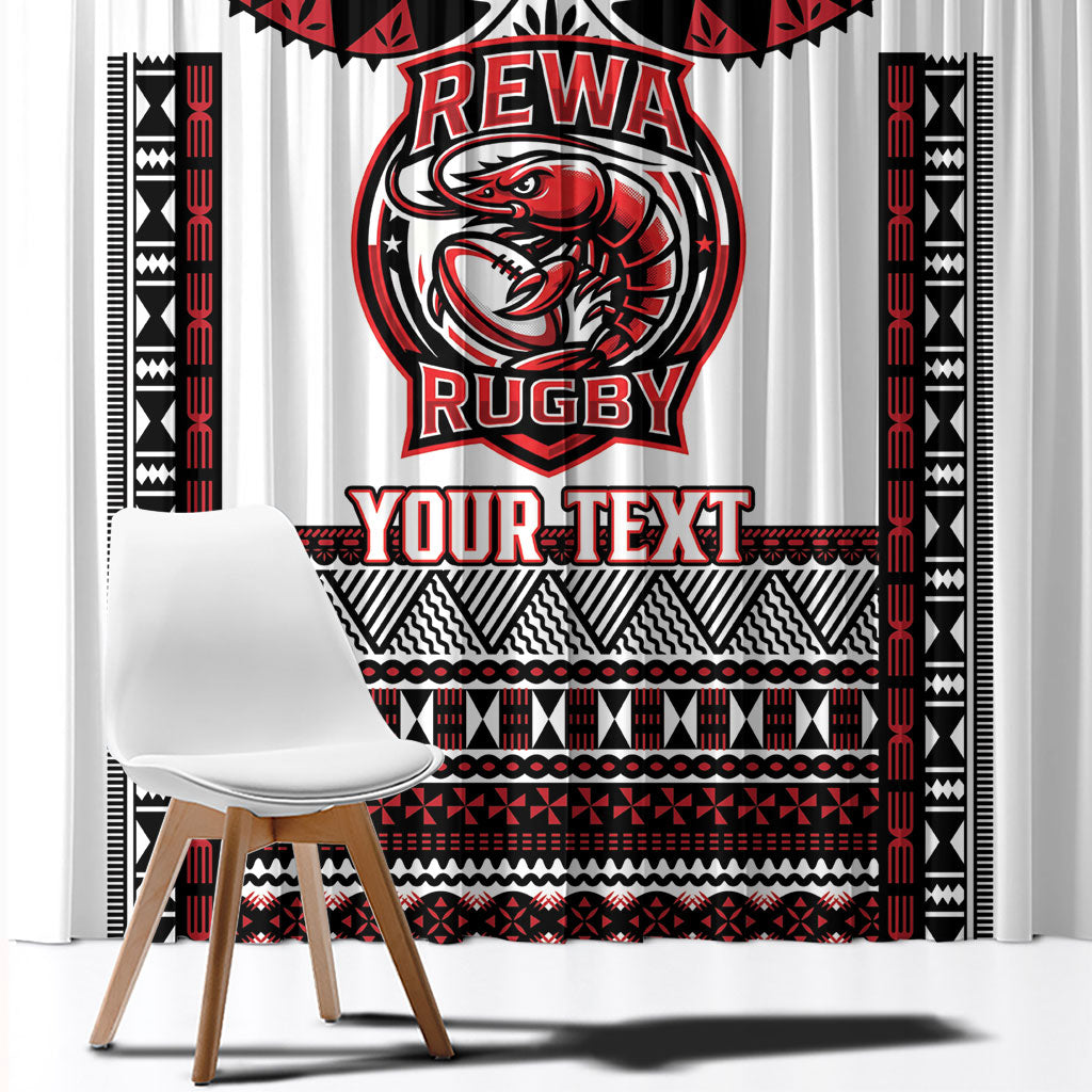 Fiji Rewa Rugby Custom Window Curtain Go Champions Fijian Tapa Pattern LT14 - Polynesian Pride