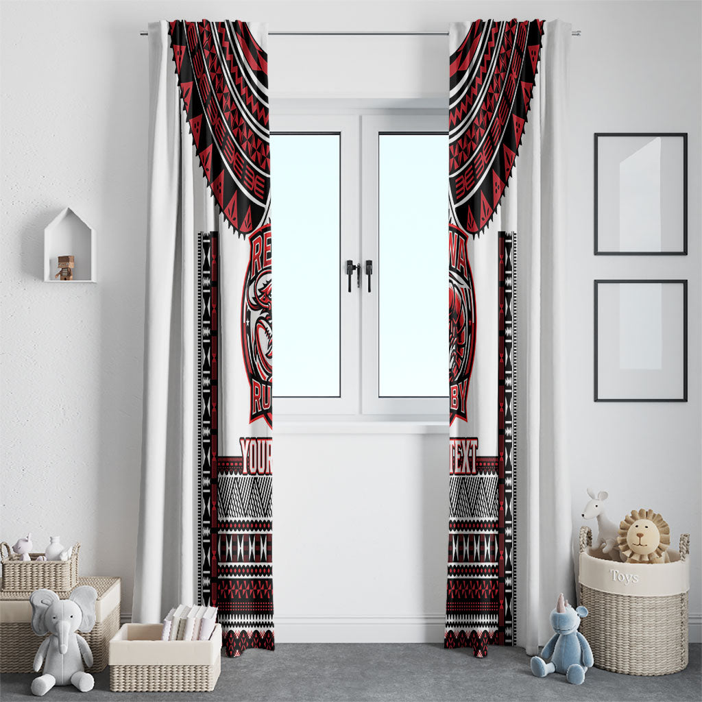 Fiji Rewa Rugby Custom Window Curtain Go Champions Fijian Tapa Pattern LT14 - Polynesian Pride