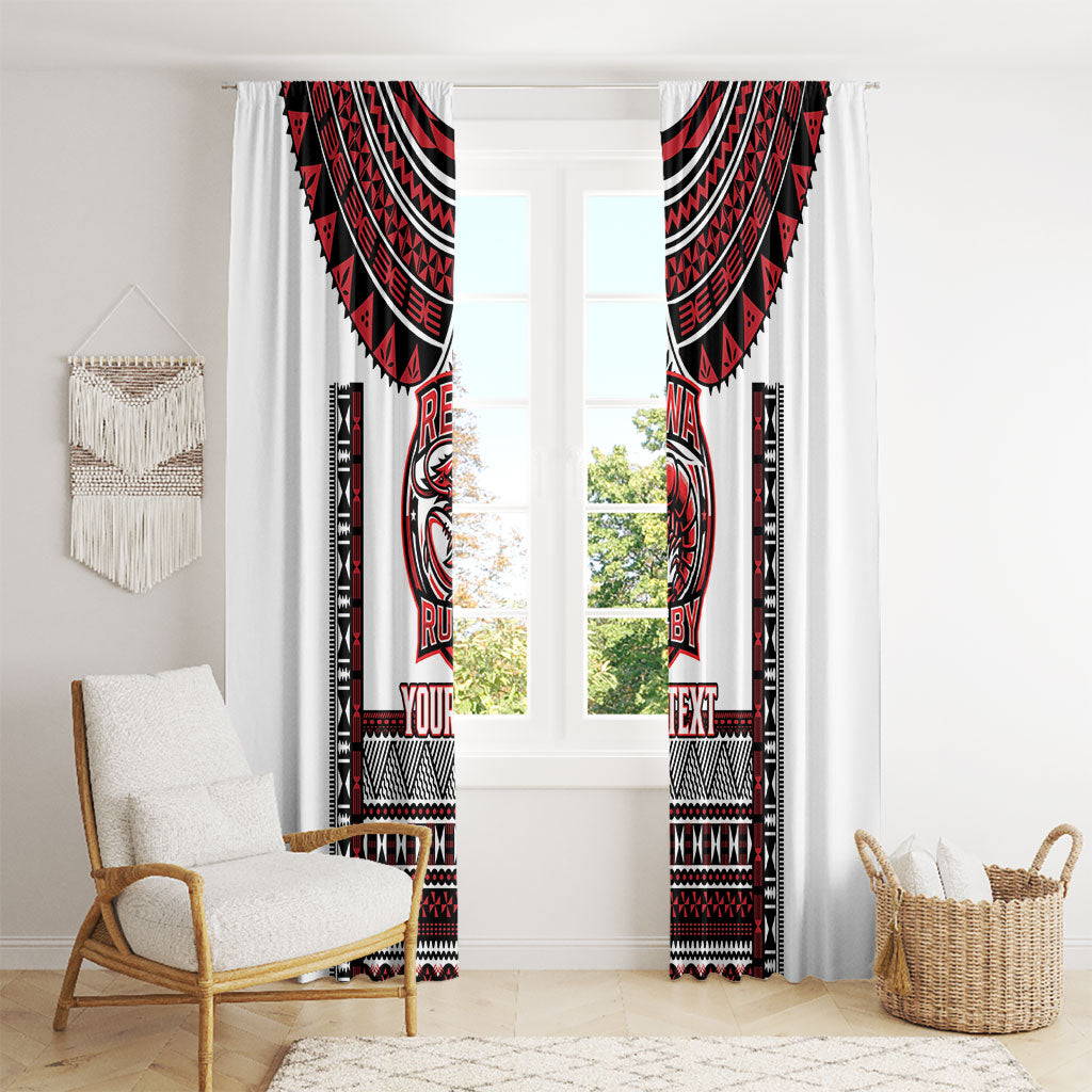 Fiji Rewa Rugby Custom Window Curtain Go Champions Fijian Tapa Pattern LT14 - Polynesian Pride