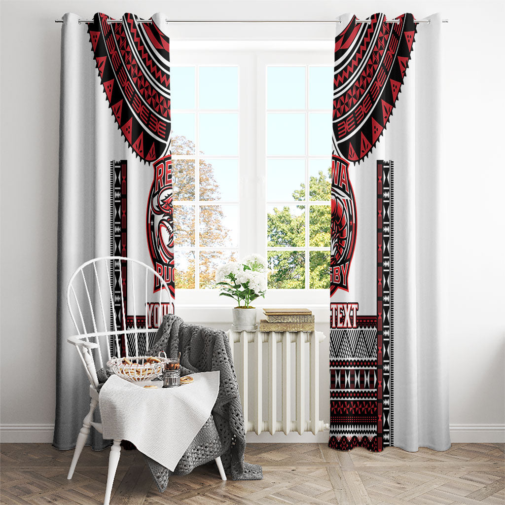 Fiji Rewa Rugby Custom Window Curtain Go Champions Fijian Tapa Pattern LT14 - Polynesian Pride