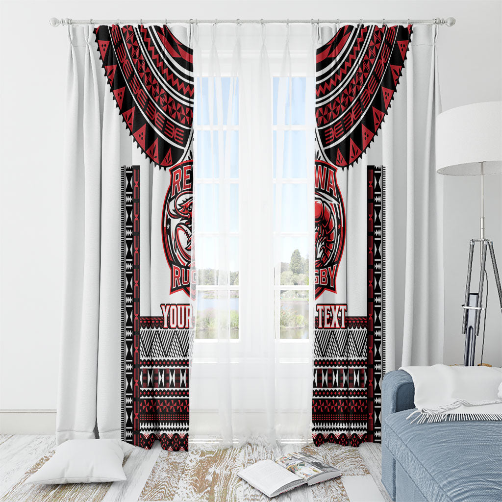 Fiji Rewa Rugby Custom Window Curtain Go Champions Fijian Tapa Pattern LT14 - Polynesian Pride