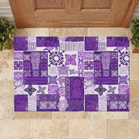 Hawaiian Quilt Rubber Doormat Tiki Tropical Retro Purple Version LT14 - Polynesian Pride