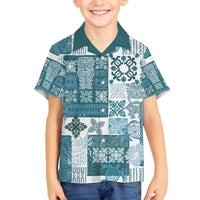 Hawaiian Quilt Hawaiian Shirt Tiki Tropical Retro Dark Cyan Version LT14 - Polynesian Pride