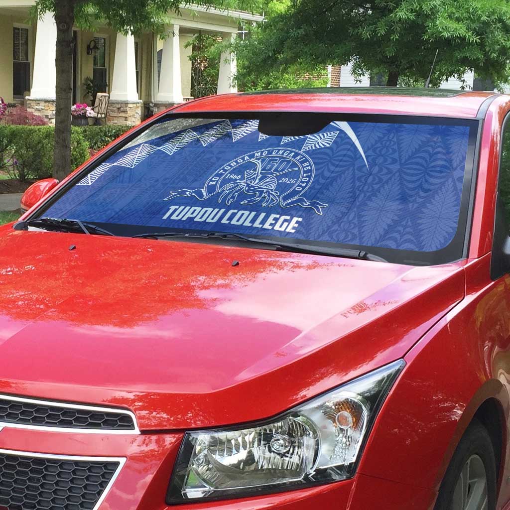 Tonga Tupou College Toloa Auto Sun Shade 160 Years Anniversary Tongan Ngatu Pattern
