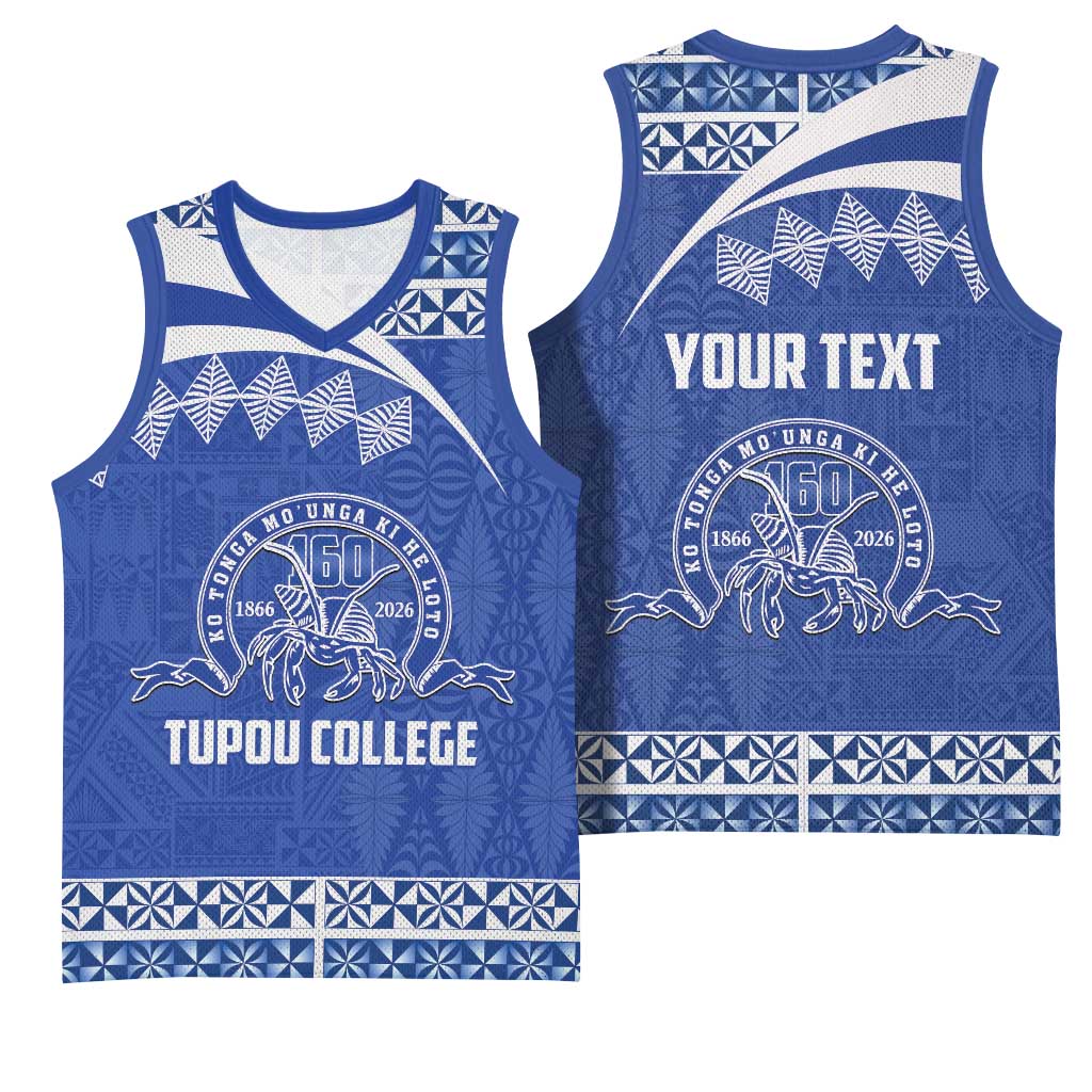 Personalised Tonga Tupou College Toloa Basketball Jersey 160 Years Anniversary Tongan Ngatu Pattern