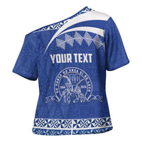 Personalised Tonga Tupou College Toloa Cross Shoulder Shirt 160 Years Anniversary Tongan Ngatu Pattern