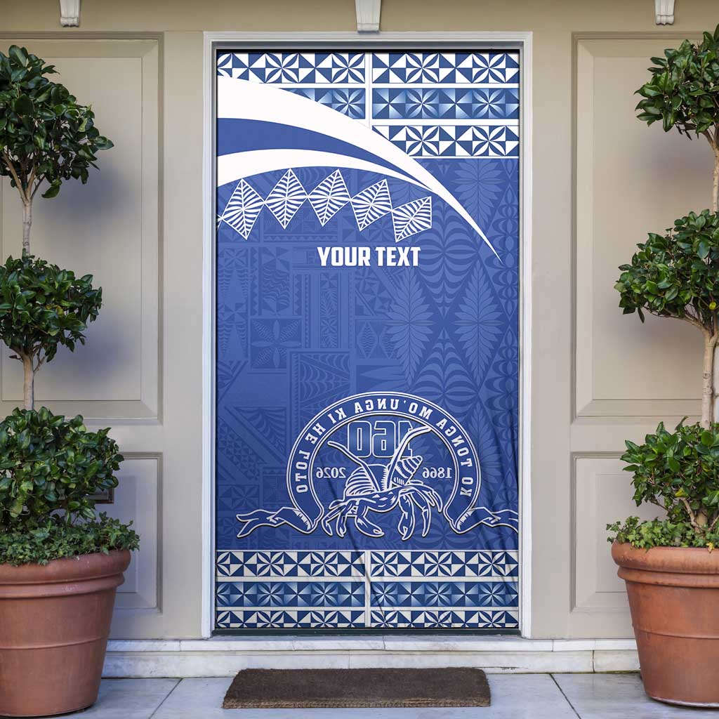 Personalised Tonga Tupou College Toloa Door Cover 160 Years Anniversary Tongan Ngatu Pattern