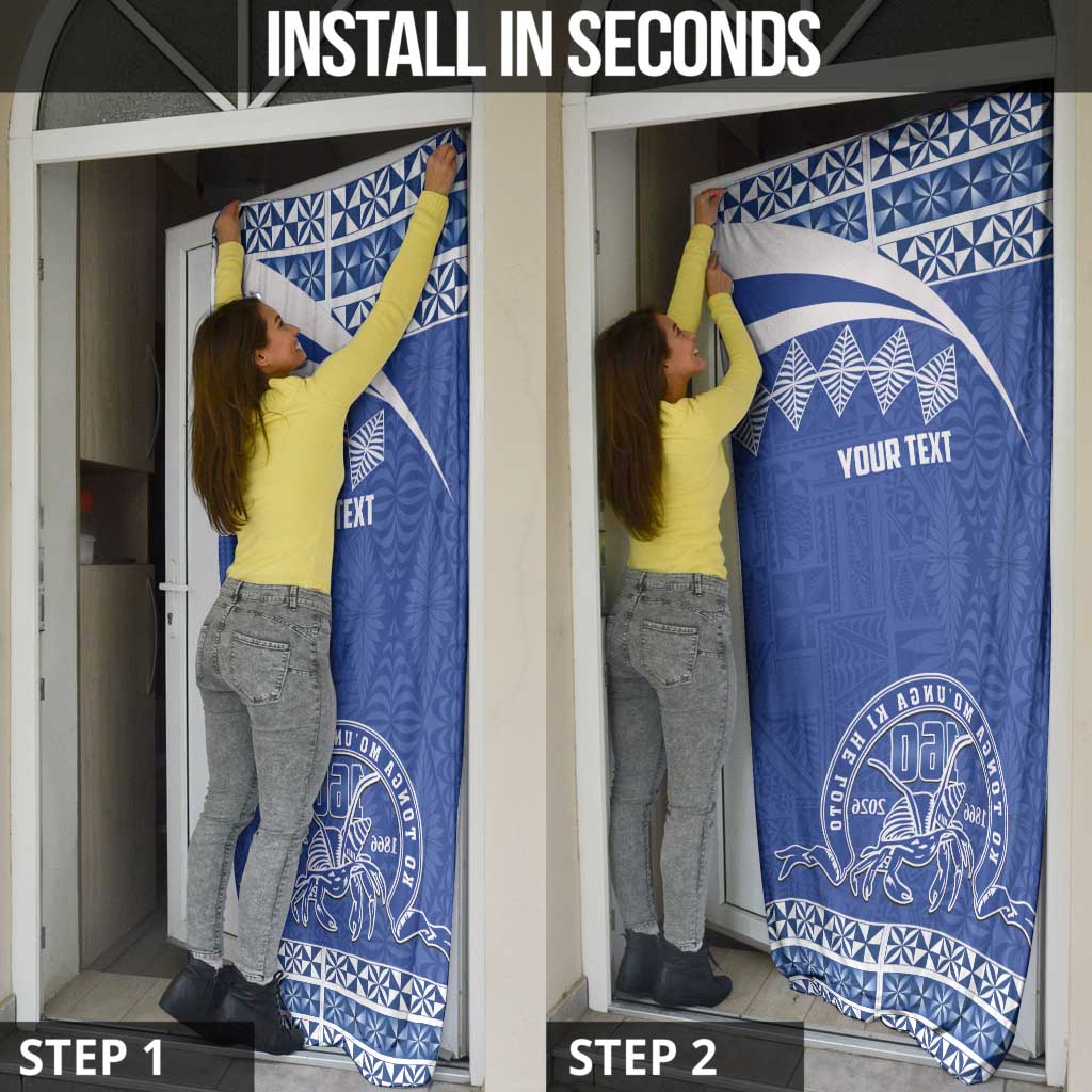 Personalised Tonga Tupou College Toloa Door Cover 160 Years Anniversary Tongan Ngatu Pattern