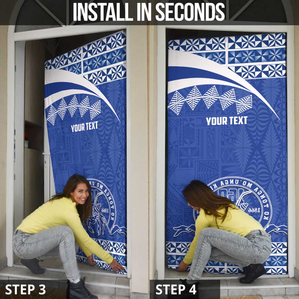 Personalised Tonga Tupou College Toloa Door Cover 160 Years Anniversary Tongan Ngatu Pattern