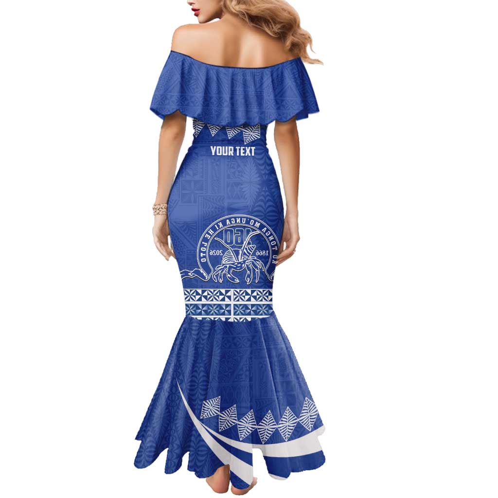 Personalised Tonga Tupou College Toloa Family Matching Mermaid Dress and Hawaiian Shirt 160 Years Anniversary Tongan Ngatu Pattern LT14 - Polynesian Pride