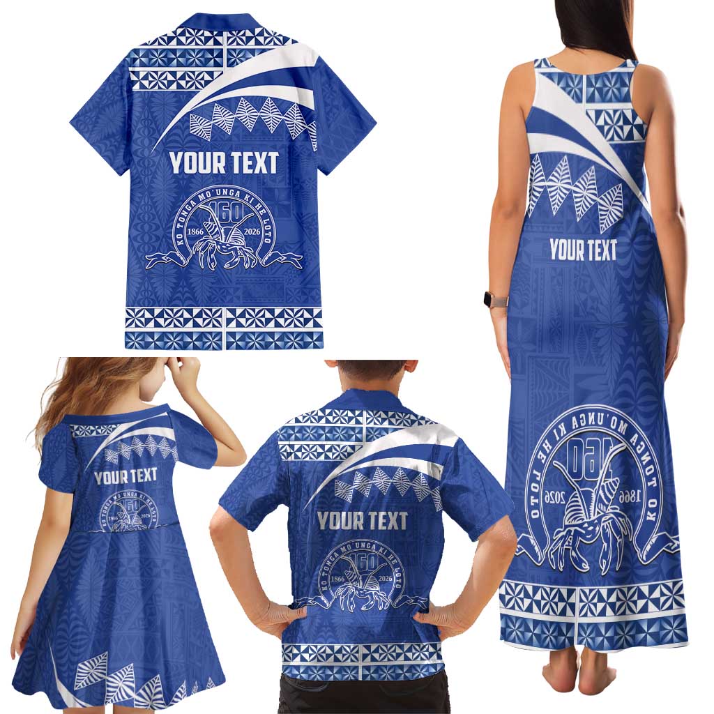 Personalised Tonga Tupou College Toloa Family Matching Tank Maxi Dress and Hawaiian Shirt 160 Years Anniversary Tongan Ngatu Pattern LT14 - Polynesian Pride