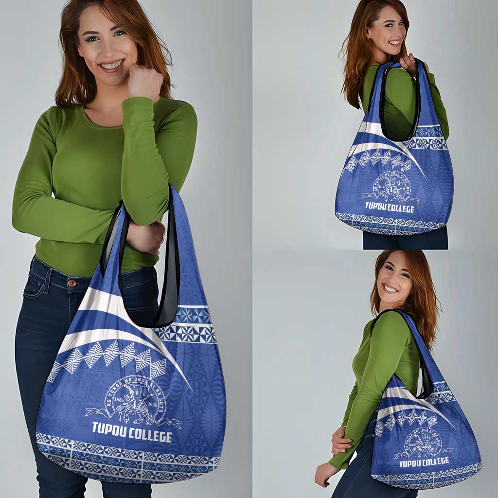 Tonga Tupou College Toloa Grocery Bag 160 Years Anniversary Tongan Ngatu Pattern