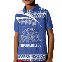 Personalised Tonga Tupou College Toloa Kid Polo Shirt 160 Years Anniversary Tongan Ngatu Pattern