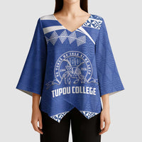 Personalised Tonga Tupou College Toloa Kimono Sleeve Blouse 160 Years Anniversary Tongan Ngatu Pattern