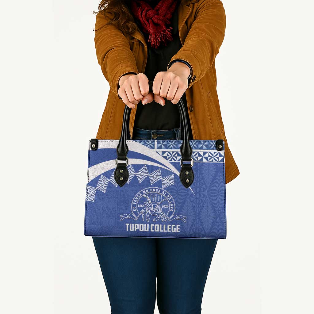 Tonga Tupou College Toloa Leather Bag 160 Years Anniversary Tongan Ngatu Pattern