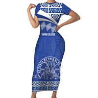 Personalised Tonga Tupou College Toloa Short Sleeve Bodycon Dress 160 Years Anniversary Tongan Ngatu Pattern