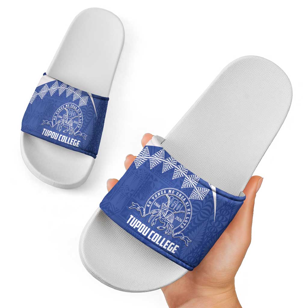 Tonga Tupou College Toloa Slide Sandals 160 Years Anniversary Tongan Ngatu Pattern