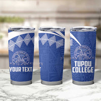 Personalised Tonga Tupou College Toloa Tumbler Cup 160 Years Anniversary Tongan Ngatu Pattern