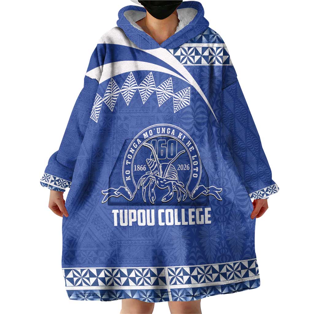 Personalised Tonga Tupou College Toloa Wearable Blanket Hoodie 160 Years Anniversary Tongan Ngatu Pattern LT14 - Polynesian Pride