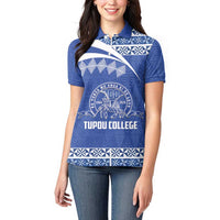 Personalised Tonga Tupou College Toloa Women Polo Shirt 160 Years Anniversary Tongan Ngatu Pattern
