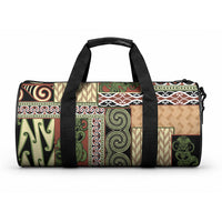 Beige Aotearoa Kowhaiwhai Pattern Duffle Bag NZ Maori Quilt Style LT14 One size Beige - Polynesian Pride