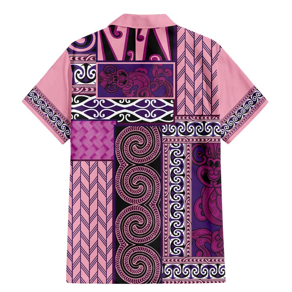 Pink Aotearoa Kowhaiwhai Pattern Family Matching Mermaid Dress and Hawaiian Shirt NZ Maori Quilt Style LT14 - Polynesian Pride