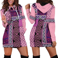 Pink Aotearoa Kowhaiwhai Pattern Hoodie Dress NZ Maori Quilt Style LT14 - Polynesian Pride