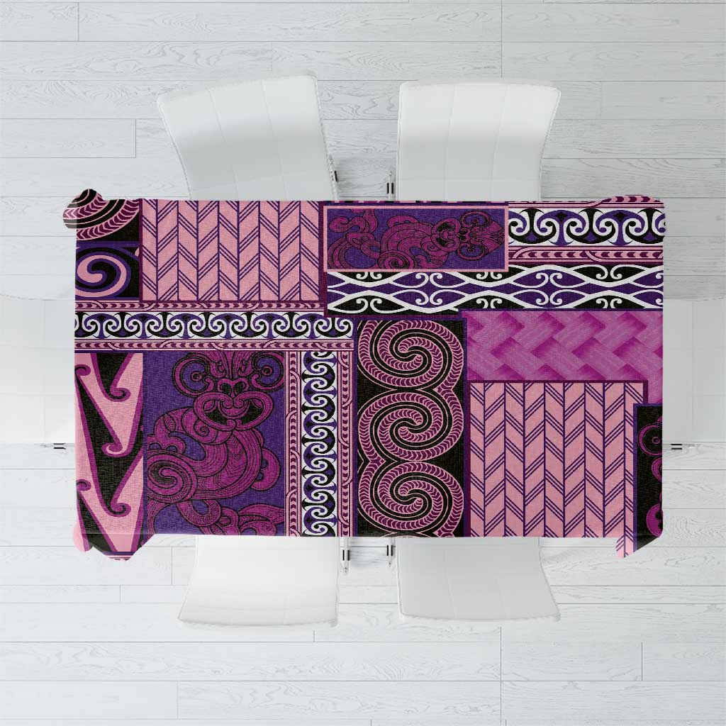 Pink Aotearoa Kowhaiwhai Pattern Tablecloth NZ Maori Quilt Style LT14 Pink - Polynesian Pride