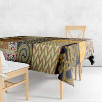 Yellow Aotearoa Kowhaiwhai Pattern Tablecloth NZ Maori Quilt Style