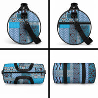 Blue Aotearoa Kowhaiwhai Pattern Duffle Bag NZ Maori Quilt Style LT14 - Polynesian Pride